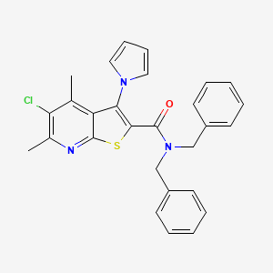 molecular formula C28H24ClN3OS B4303259 N,N-dibenzyl-5-chloro-4,6-dimethyl-3-(1H-pyrrol-1-yl)thieno[2,3-b]pyridine-2-carboxamide 