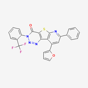molecular formula C25H13F3N4O2S B4303267 9-(2-furyl)-7-phenyl-3-[2-(trifluoromethyl)phenyl]pyrido[3',2':4,5]thieno[3,2-d][1,2,3]triazin-4(3H)-one 