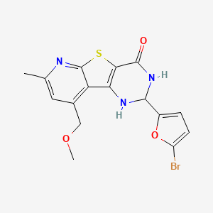 molecular formula C16H14BrN3O3S B4303272 2-(5-bromo-2-furyl)-9-(methoxymethyl)-7-methyl-2,3-dihydropyrido[3',2':4,5]thieno[3,2-d]pyrimidin-4(1H)-one 