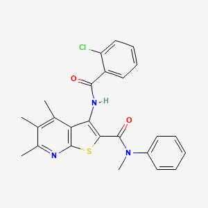 molecular formula C25H22ClN3O2S B4303276 3-[(2-chlorobenzoyl)amino]-N,4,5,6-tetramethyl-N-phenylthieno[2,3-b]pyridine-2-carboxamide 