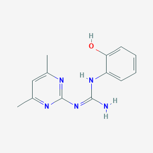 molecular formula C13H15N5O B430328 2-({[(4,6-Dimethylpyrimidin-2-yl)amino]iminomethyl}amino)phenol CAS No. 6057-80-3