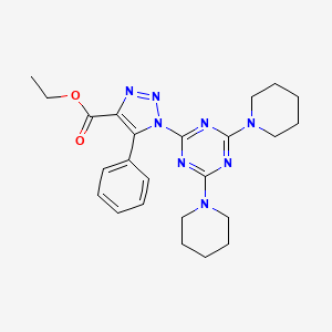 molecular formula C24H30N8O2 B4303280 ethyl 1-(4,6-dipiperidin-1-yl-1,3,5-triazin-2-yl)-5-phenyl-1H-1,2,3-triazole-4-carboxylate 