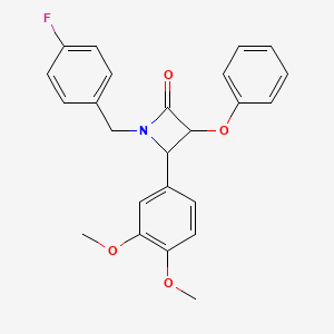 molecular formula C24H22FNO4 B4303324 4-(3,4-dimethoxyphenyl)-1-(4-fluorobenzyl)-3-phenoxyazetidin-2-one 