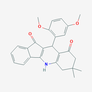 molecular formula C26H25NO4 B430333 10-(2,5-dimethoxyphenyl)-7,7-dimethyl-6,7,8,10-tetrahydro-5H-indeno[1,2-b]quinoline-9,11-dione CAS No. 387383-54-2