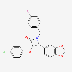 molecular formula C23H17ClFNO4 B4303330 4-(1,3-benzodioxol-5-yl)-3-(4-chlorophenoxy)-1-(4-fluorobenzyl)azetidin-2-one 