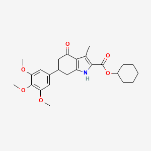 cyclohexyl 3-methyl-4-oxo-6-(3,4,5-trimethoxyphenyl)-4,5,6,7-tetrahydro-1H-indole-2-carboxylate