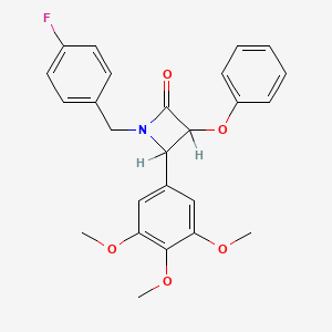 molecular formula C25H24FNO5 B4303354 1-(4-fluorobenzyl)-3-phenoxy-4-(3,4,5-trimethoxyphenyl)azetidin-2-one 