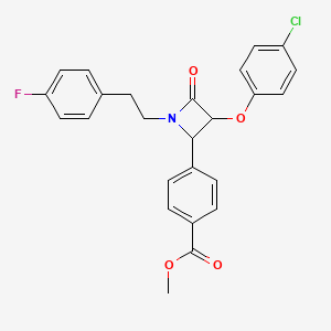 molecular formula C25H21ClFNO4 B4303362 methyl 4-{3-(4-chlorophenoxy)-1-[2-(4-fluorophenyl)ethyl]-4-oxoazetidin-2-yl}benzoate 