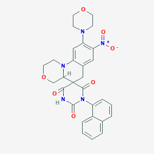 molecular formula C29H27N5O7 B4303368 9-morpholin-4-yl-1'-(1-naphthyl)-8-nitro-1,2,4,4a-tetrahydro-2'H,6H-spiro[1,4-oxazino[4,3-a]quinoline-5,5'-pyrimidine]-2',4',6'(1'H,3'H)-trione 