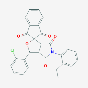 molecular formula C28H20ClNO5 B430337 1-(2-chlorophenyl)-5-(2-ethylphenyl)spiro[3a,6a-dihydro-1H-furo[3,4-c]pyrrole-3,2'-indene]-1',3',4,6-tetrone CAS No. 357932-93-5