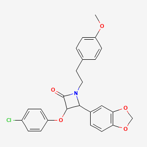 4-(1,3-benzodioxol-5-yl)-3-(4-chlorophenoxy)-1-[2-(4-methoxyphenyl)ethyl]azetidin-2-one