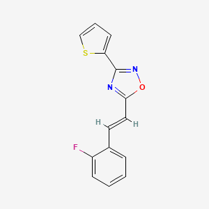 molecular formula C14H9FN2OS B4303391 5-[2-(2-fluorophenyl)vinyl]-3-(2-thienyl)-1,2,4-oxadiazole 