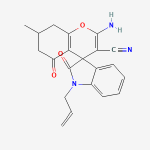 1'-allyl-2-amino-7-methyl-2',5-dioxo-1',2',5,6,7,8-hexahydrospiro[chromene-4,3'-indole]-3-carbonitrile