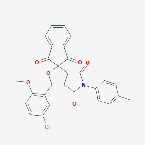 1-(5-chloro-2-methoxyphenyl)-5-(4-methylphenyl)spiro[3a,6a-dihydro-1H-furo[3,4-c]pyrrole-3,2'-indene]-1',3',4,6-tetrone