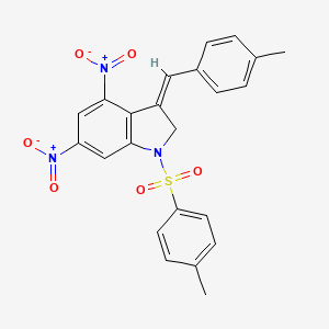 molecular formula C23H19N3O6S B4303423 3-(4-methylbenzylidene)-1-[(4-methylphenyl)sulfonyl]-4,6-dinitroindoline 