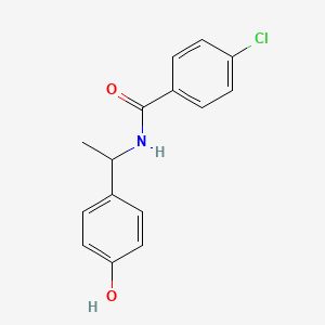molecular formula C15H14ClNO2 B4303437 4-chloro-N-[1-(4-hydroxyphenyl)ethyl]benzamide 