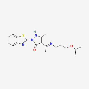 molecular formula C19H24N4O2S B4303440 2-(1,3-benzothiazol-2-yl)-4-{1-[(3-isopropoxypropyl)amino]ethylidene}-5-methyl-2,4-dihydro-3H-pyrazol-3-one 