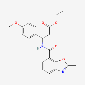 molecular formula C21H22N2O5 B4303450 ethyl 3-(4-methoxyphenyl)-3-{[(2-methyl-1,3-benzoxazol-7-yl)carbonyl]amino}propanoate 