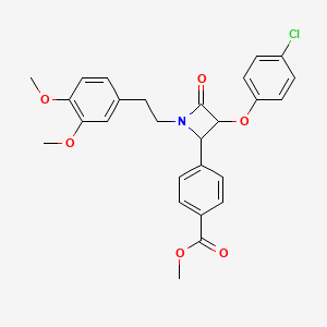 methyl 4-{3-(4-chlorophenoxy)-1-[2-(3,4-dimethoxyphenyl)ethyl]-4-oxoazetidin-2-yl}benzoate