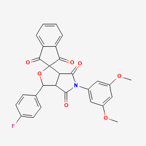 molecular formula C28H20FNO7 B4303460 5-(3,5-dimethoxyphenyl)-3-(4-fluorophenyl)-3a,6a-dihydrospiro[furo[3,4-c]pyrrole-1,2'-indene]-1',3',4,6(3H,5H)-tetrone 