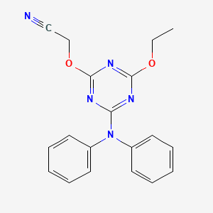 molecular formula C19H17N5O2 B4303474 {[4-(diphenylamino)-6-ethoxy-1,3,5-triazin-2-yl]oxy}acetonitrile 