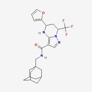 molecular formula C23H27F3N4O2 B4303486 N-(1-adamantylmethyl)-5-(2-furyl)-7-(trifluoromethyl)-4,5,6,7-tetrahydropyrazolo[1,5-a]pyrimidine-3-carboxamide 