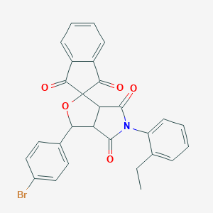 molecular formula C28H20BrNO5 B430350 1-(4-bromophenyl)-5-(2-ethylphenyl)spiro[3a,6a-dihydro-1H-furo[3,4-c]pyrrole-3,2'-indene]-1',3',4,6-tetrone CAS No. 487001-44-5