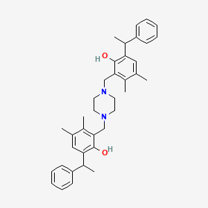 molecular formula C38H46N2O2 B4303504 2,2'-[piperazine-1,4-diylbis(methylene)]bis[3,4-dimethyl-6-(1-phenylethyl)phenol] 