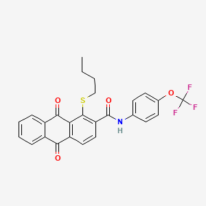 molecular formula C26H20F3NO4S B4303519 1-(butylthio)-9,10-dioxo-N-[4-(trifluoromethoxy)phenyl]-9,10-dihydroanthracene-2-carboxamide 