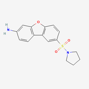 molecular formula C16H16N2O3S B4303564 8-(pyrrolidin-1-ylsulfonyl)dibenzo[b,d]furan-3-amine 
