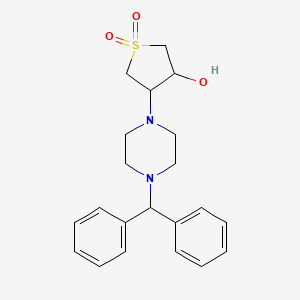 molecular formula C21H26N2O3S B4303575 4-[4-(diphenylmethyl)piperazin-1-yl]tetrahydrothiophene-3-ol 1,1-dioxide 