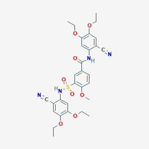molecular formula C30H32N4O8S B4303598 N-(2-cyano-4,5-diethoxyphenyl)-3-{[(2-cyano-4,5-diethoxyphenyl)amino]sulfonyl}-4-methoxybenzamide 