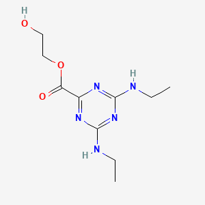 molecular formula C10H17N5O3 B4303602 2-hydroxyethyl 4,6-bis(ethylamino)-1,3,5-triazine-2-carboxylate 
