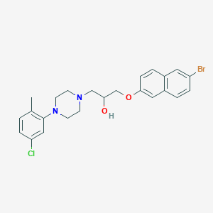 molecular formula C24H26BrClN2O2 B4303614 1-[(6-bromo-2-naphthyl)oxy]-3-[4-(5-chloro-2-methylphenyl)piperazin-1-yl]propan-2-ol 