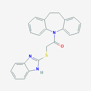 molecular formula C23H19N3OS B430363 5-[(1H-benzimidazol-2-ylsulfanyl)acetyl]-10,11-dihydro-5H-dibenzo[b,f]azepine 