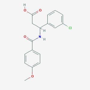 molecular formula C17H16ClNO4 B4303649 3-(3-chlorophenyl)-3-[(4-methoxybenzoyl)amino]propanoic acid 