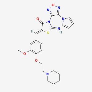 molecular formula C24H26N6O4S B4303651 2-imino-5-[3-methoxy-4-(2-piperidin-1-ylethoxy)benzylidene]-3-[4-(1H-pyrrol-1-yl)-1,2,5-oxadiazol-3-yl]-1,3-thiazolidin-4-one 
