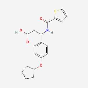 molecular formula C19H21NO4S B4303654 3-[4-(cyclopentyloxy)phenyl]-3-[(2-thienylcarbonyl)amino]propanoic acid 