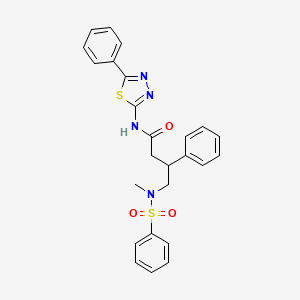 molecular formula C25H24N4O3S2 B4303661 4-[methyl(phenylsulfonyl)amino]-3-phenyl-N-(5-phenyl-1,3,4-thiadiazol-2-yl)butanamide 