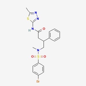 4-[[(4-bromophenyl)sulfonyl](methyl)amino]-N-(5-methyl-1,3,4-thiadiazol-2-yl)-3-phenylbutanamide