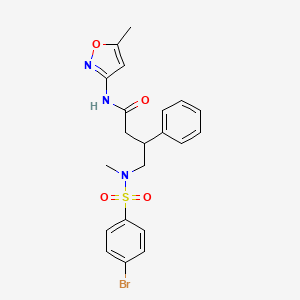 molecular formula C21H22BrN3O4S B4303675 4-[[(4-bromophenyl)sulfonyl](methyl)amino]-N-(5-methylisoxazol-3-yl)-3-phenylbutanamide 