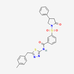 N-[5-(4-methylbenzyl)-1,3,4-thiadiazol-2-yl]-3-[(2-oxo-4-phenylpyrrolidin-1-yl)sulfonyl]benzamide
