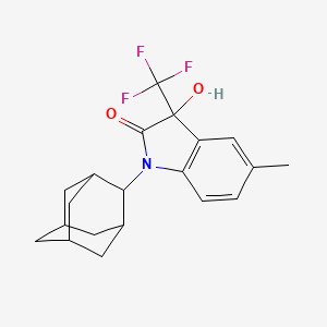 molecular formula C20H22F3NO2 B4303695 1-(2-adamantyl)-3-hydroxy-5-methyl-3-(trifluoromethyl)-1,3-dihydro-2H-indol-2-one 