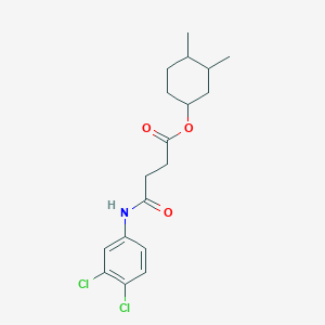 molecular formula C18H23Cl2NO3 B4303699 3,4-dimethylcyclohexyl 4-[(3,4-dichlorophenyl)amino]-4-oxobutanoate 