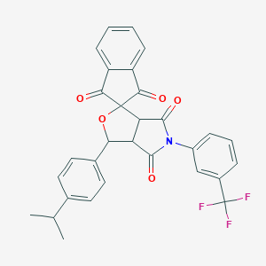 molecular formula C30H22F3NO5 B430370 3-(4-isopropylphenyl)-5-[3-(trifluoromethyl)phenyl]-3a,6a-dihydrospiro[furo[3,4-c]pyrrole-1,2'-indene]-1',3',4,6(3H,5H)-tetrone 