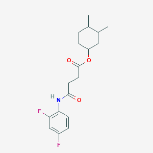 molecular formula C18H23F2NO3 B4303707 3,4-dimethylcyclohexyl 4-[(2,4-difluorophenyl)amino]-4-oxobutanoate 