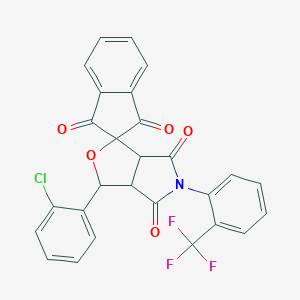molecular formula C27H15ClF3NO5 B430371 3-(2-chlorophenyl)-5-[2-(trifluoromethyl)phenyl]-3a,6a-dihydrospiro[furo[3,4-c]pyrrole-1,2'-indene]-1',3',4,6(3H,5H)-tetrone 