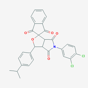 molecular formula C29H21Cl2NO5 B430375 1-(4-isopropylphenyl)-5-(3,4-dichlorophenyl)-3a,6a-dihydrospiro(1H-furo[3,4-c]pyrrole-3,2'-[1'H]-indene)-1',3',4,6(2'H,3H,5H)-tetrone 