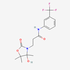 molecular formula C16H19F3N2O4 B4303751 3-(4-hydroxy-4,5,5-trimethyl-2-oxo-1,3-oxazolidin-3-yl)-N-[3-(trifluoromethyl)phenyl]propanamide 