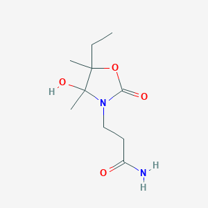 molecular formula C10H18N2O4 B4303756 3-(5-ethyl-4-hydroxy-4,5-dimethyl-2-oxo-1,3-oxazolidin-3-yl)propanamide 